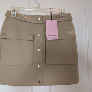 Avec Les Filles Button-Front Skirt, NWT